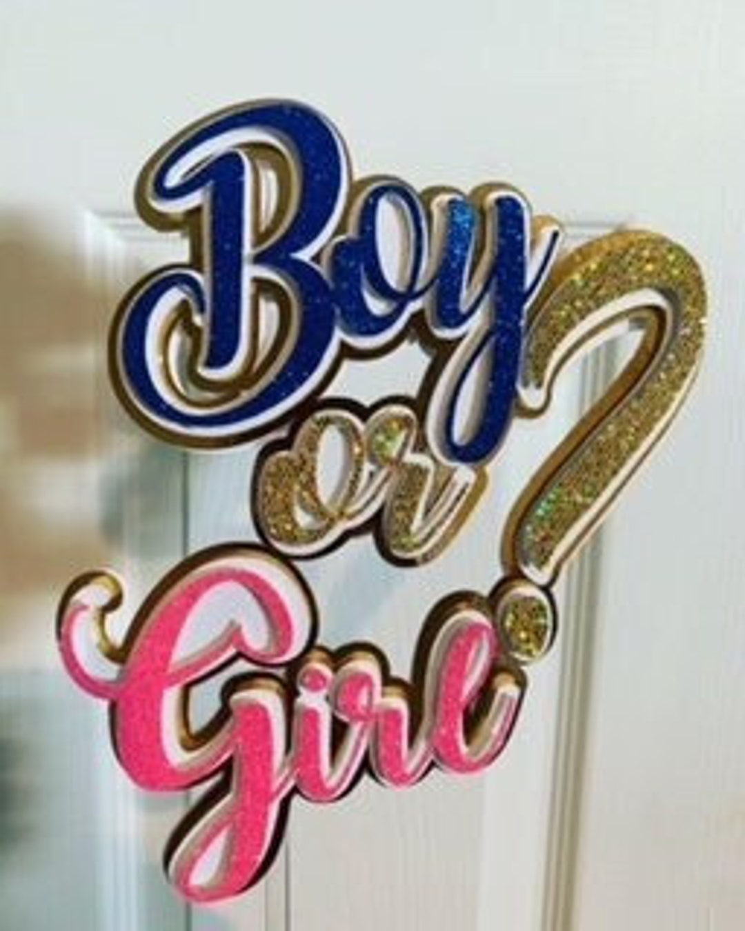 Gender Reveal Cake Topper, Gender Reveal Party Topper, Gender Reveal ...