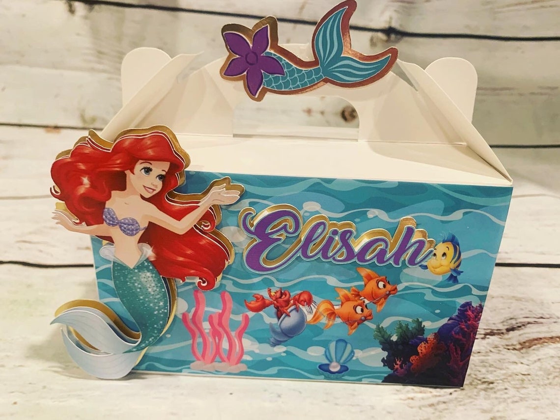 Little Mermaid Gabble Box, Mermaid Candy Box, Mermaid Favor Box ...