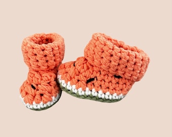 Crochet Baby Watermelon Booties – Newborn Outfit, Baby Shower Gift, Baby Photo Prop, Handmade Accessories, Baby Props