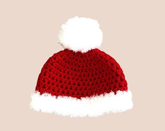 Crochet Baby Luxury Christmas Hat – Newborn Outfit, Baby Shower Gift, Baby Photo Prop, Handmade Accessories, Christmas Baby Props