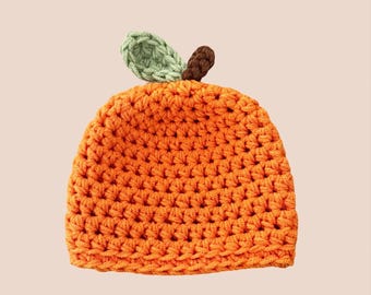Crochet Baby Pumpkin Hat – Newborn Outfit, Baby Shower Gift, Baby Photo Prop, Handmade Accessories, Halloween Baby Props