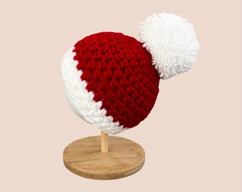 Crochet Baby Classic Christmas Hat – Newborn Outfit, Baby Shower Gift, Baby Photo Prop, Handmade Accessories, Christmas Baby Props