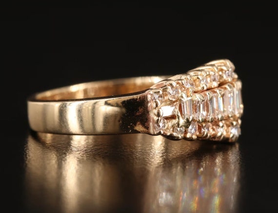 14K 0.80 CTW Natural Diamond Statement Ring, Size… - image 4