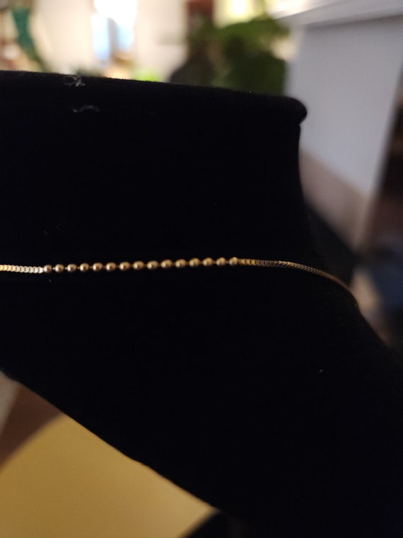 Vintage 14k Gold Beaded Box Chain, 18" - image 5