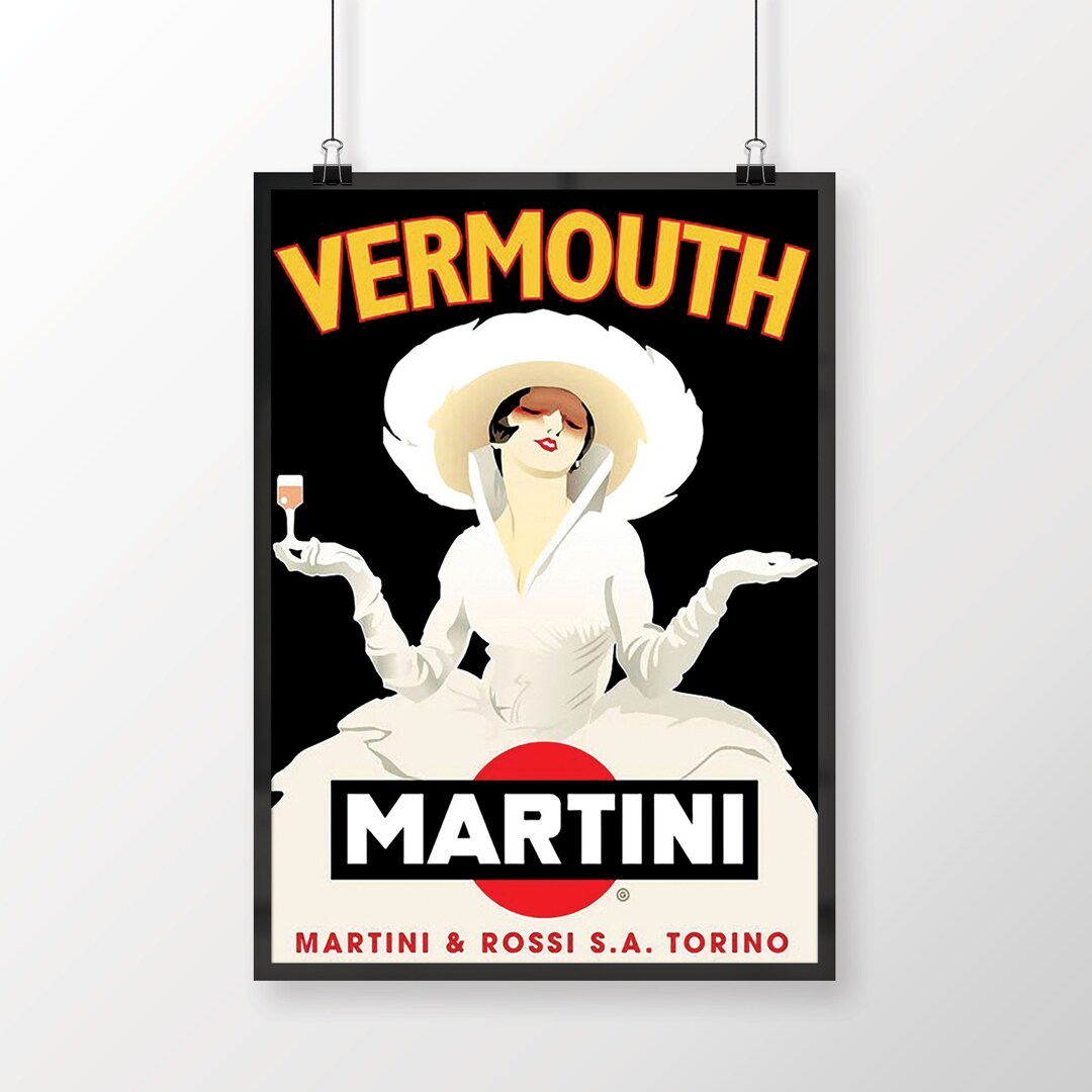 Vermouth Bianco Martini Rossi Vintage Food&drink Poster, Housewarming ...
