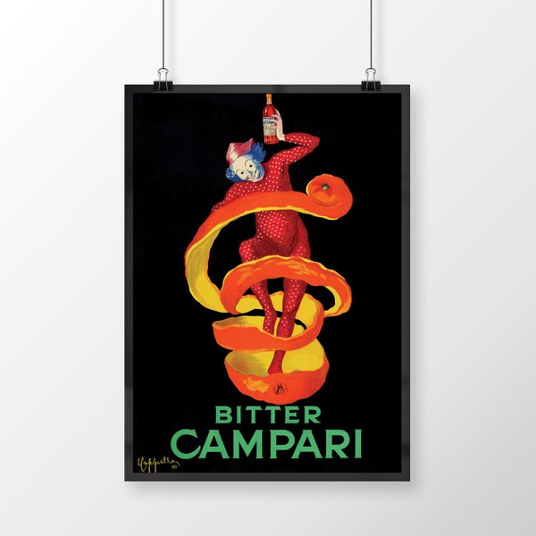 Campari Bitter Vintage Poster Food&Drink, Aperitif Drinks, Advertising Showcard, Exhibition Print, Housewarming Gift Home, Bar Trolley Art