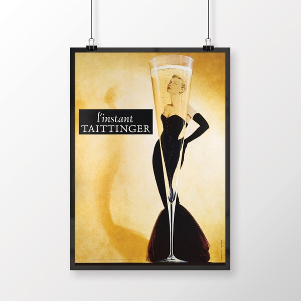 L'instant Taittinger Champagne, Patrick Arlet, Printable Wall Art, Food & Drink Poster, Alcohol Print, Bar Wall Decor, Alcohol Advertising