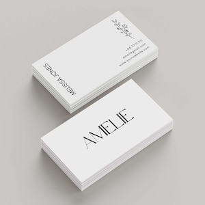 Business Card Template, Minimalist Business Card, Chic Business Card, Calligraphy, DIY Business Card, Printable Business Card, Editable Card