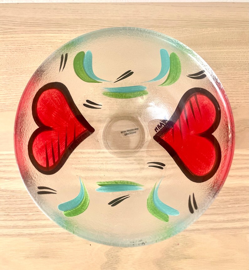 Kosta Boda Bicchiere Friendship Hearts 50cl - Design Ulrica Hydman-Vallien, Vetro Artistico Svedese, Altezza 215mm