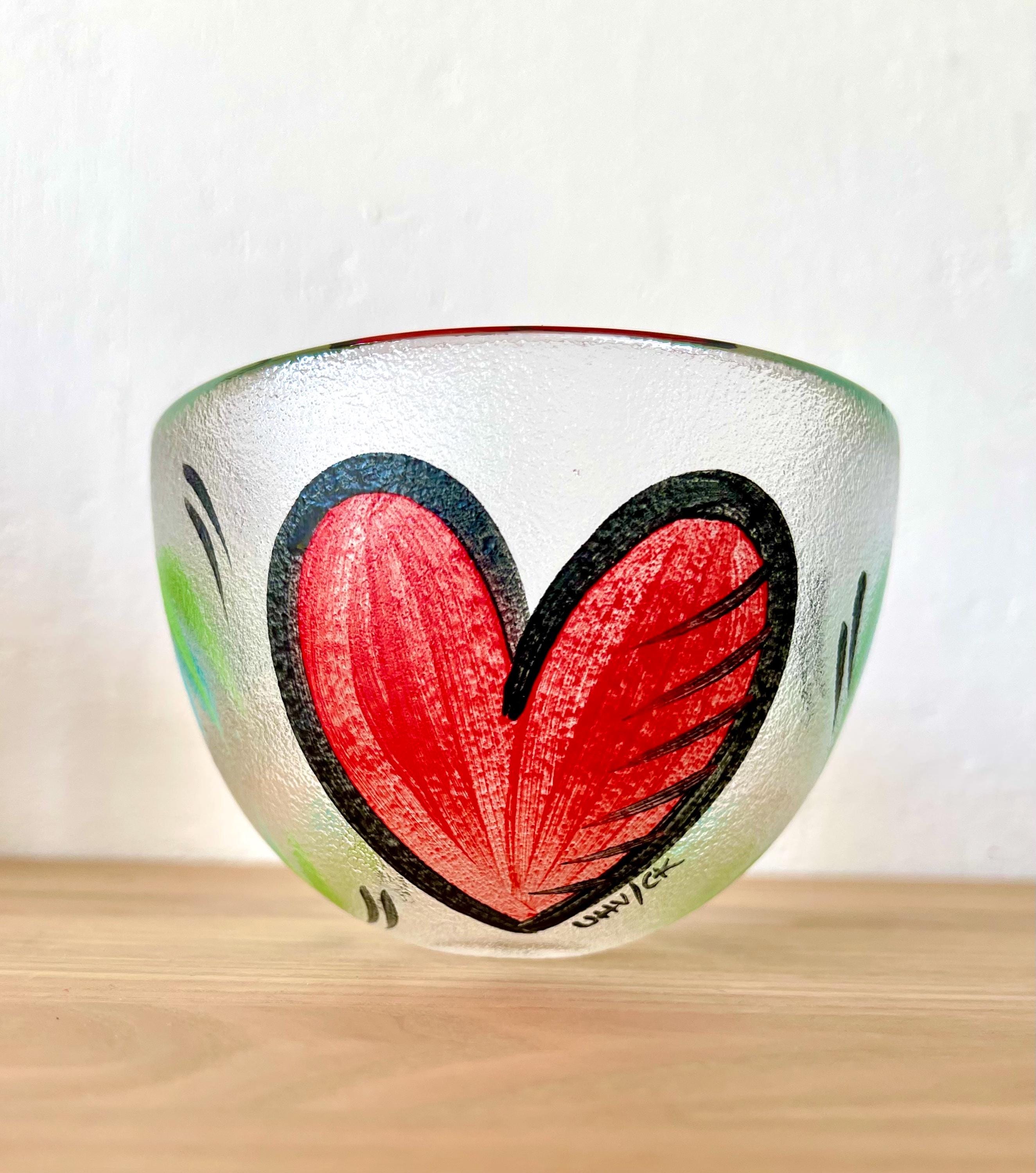 Ulrica Hydman Vallien Kosta Boda Glass Bowl – Heart Series - Etsy