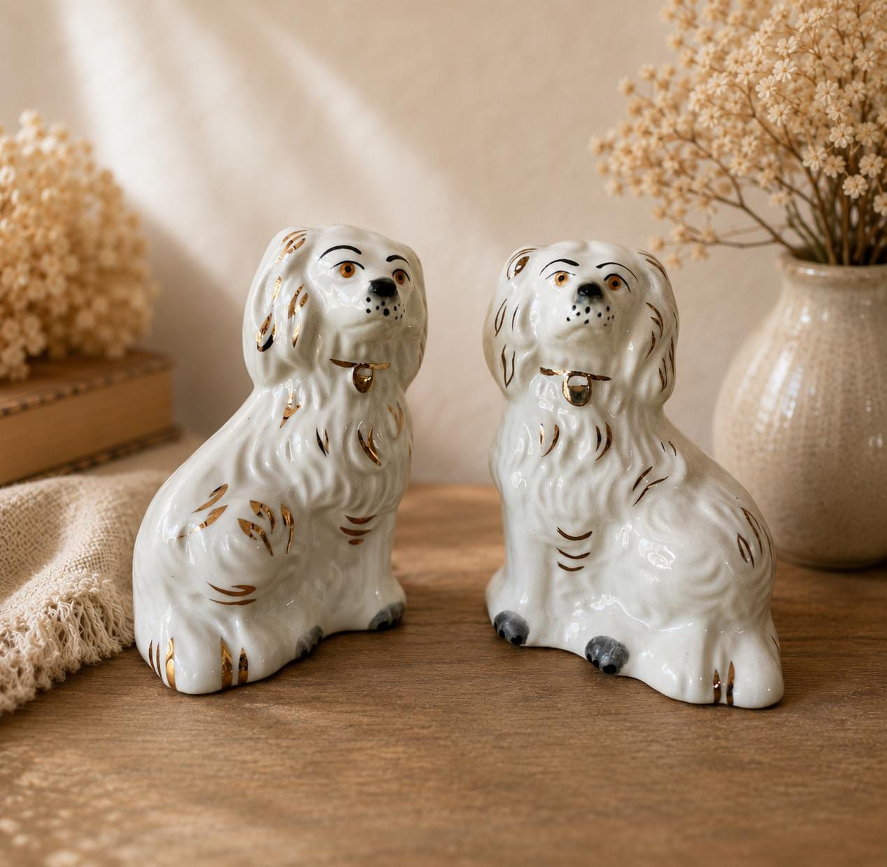 Vintage Beswick Staffordshire Spaniel Figurines – English