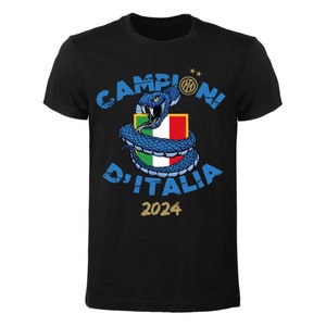 T-shirt Inter celebrativa scudetto 2024 adulti e bambini 20 esimo scudetto Nero