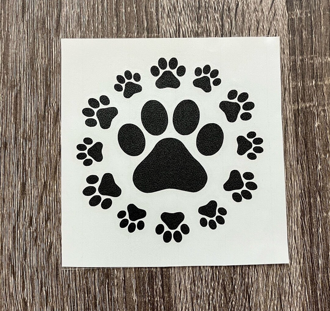 Dog Paw Vinyl Car Decal, Paw Print Bumper Sticker, Paws Vinyl Decal