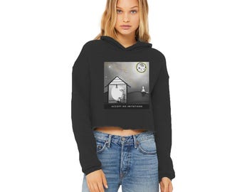 Bluza z kapturem damska bez imitacji z surowym brzegiem