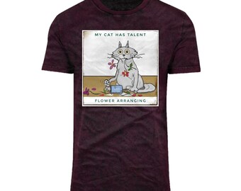 Mój kot ma talent Mój kot ma talent - koszulka z nadrukiem Acid Washed