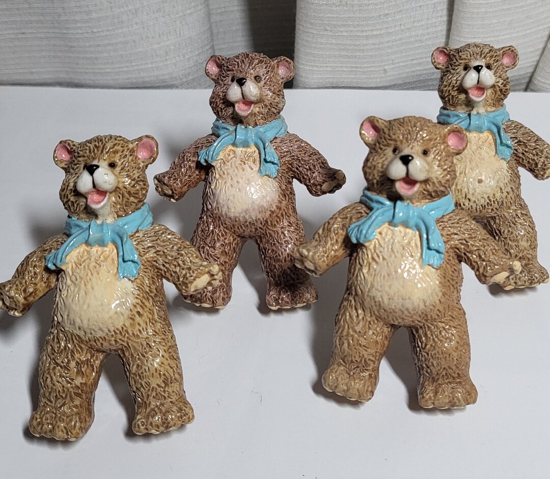 Lot of 4 Vintage Teddy Bear Drawer Knobs and Pulls. Etsy