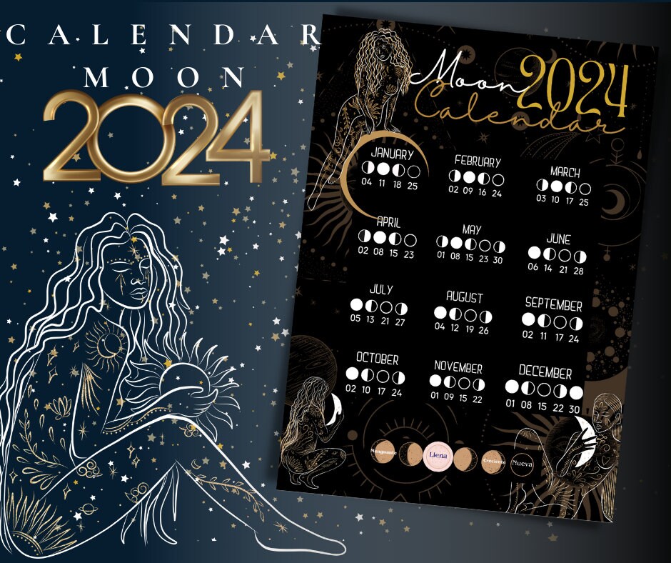 MOON CALENDAR 2024 PHASES moon 2024 witch calendarcalendario