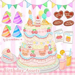 Cute Vtuber Birthday Assets