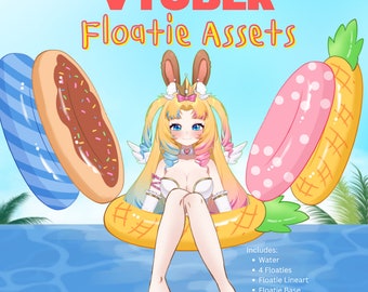 Vtuber Summer Floatie Still Assets [With Legs and Water!]