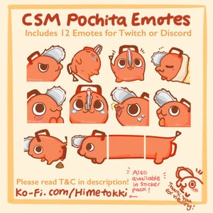 Emotes Pochita para Twitch e Discord