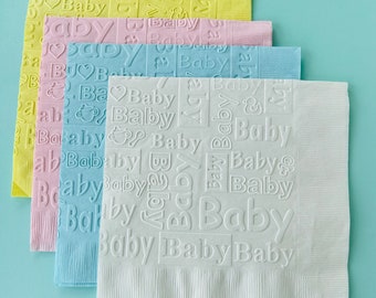 Baby Shower Napkins/Emboss Napkins/Baby Napkins/Gender Reveal Party/Baby Shower decorations/Baby Shower Party