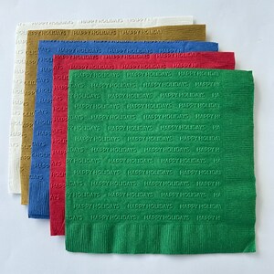 Christmas Dinner Napkins/Happy Holiday Party Napkins/Holiday Napkins/Party Napkins/Christmas Party/Christmas Luncheon Napkins/Holiday Dinner