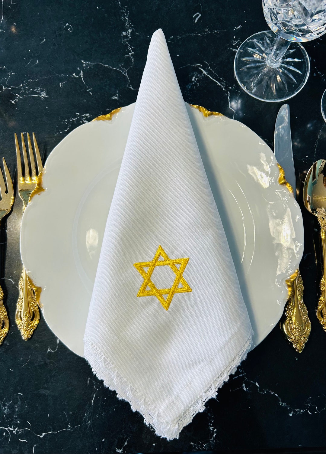 Star of David Embroidered Napkin/passover/dinner Napkins/ron Hashanah