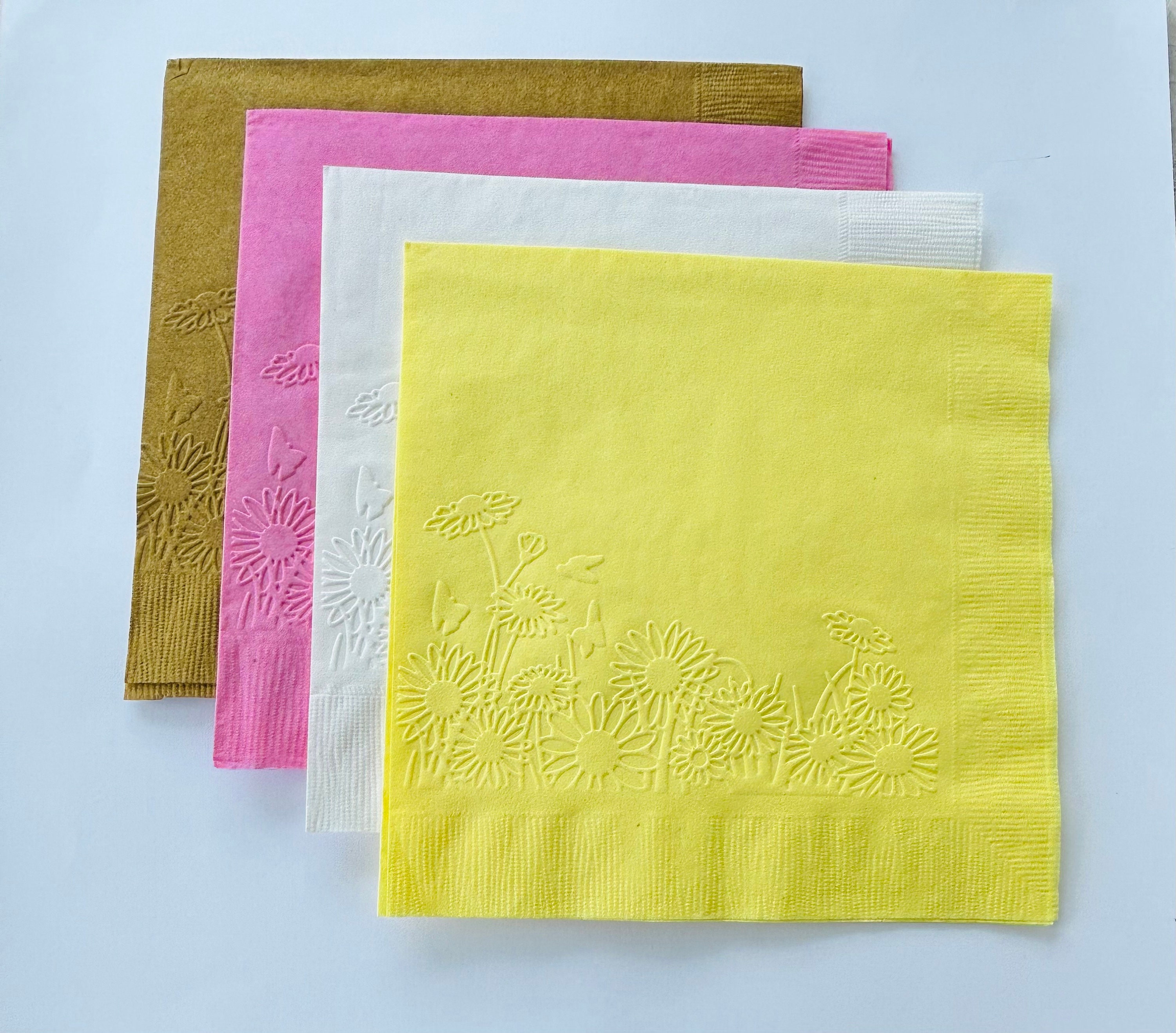 Daisy Napkins/emboss Napkins/party/paper Napkins/party Etsy