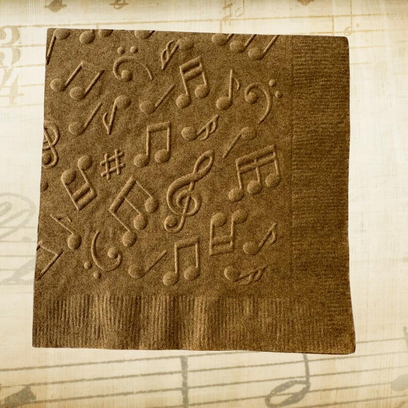 Embossed Music Notes Cocktail Napkins – Elegant Music Party Decor - Etsy