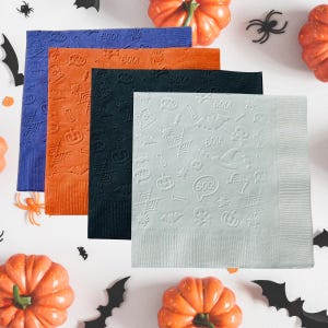 Embossed Halloween Cocktail Napkins: Spooky Party Decor