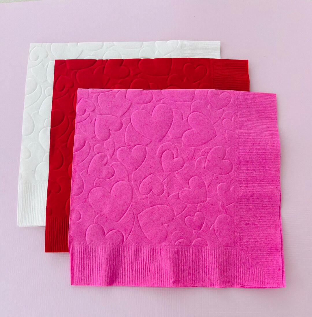 Heart Napkins/valentine Napkins/paper Napkins/valentine Party ...