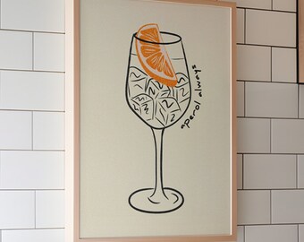 Aperol Always Art Print *Digital Download* (Cocktail Prints, Cocktail Wall Art, Aperol Print, Aperol Spritz, Bar Print, Kitchen Art)