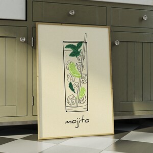 Mojito Cocktail Wall Art *Digital Download* (Mojito, Cocktail Art, Cocktail Prints, Kitchen Art, Mojito Poster, Fruit Art, Kitchen Poster)