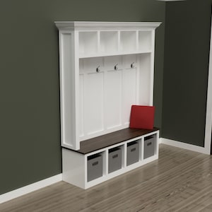 Large Hall Tree Storage Bench Plans