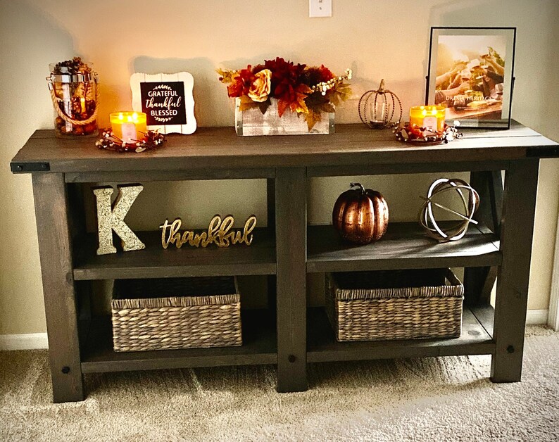 Wood Console Table Plans Etsy