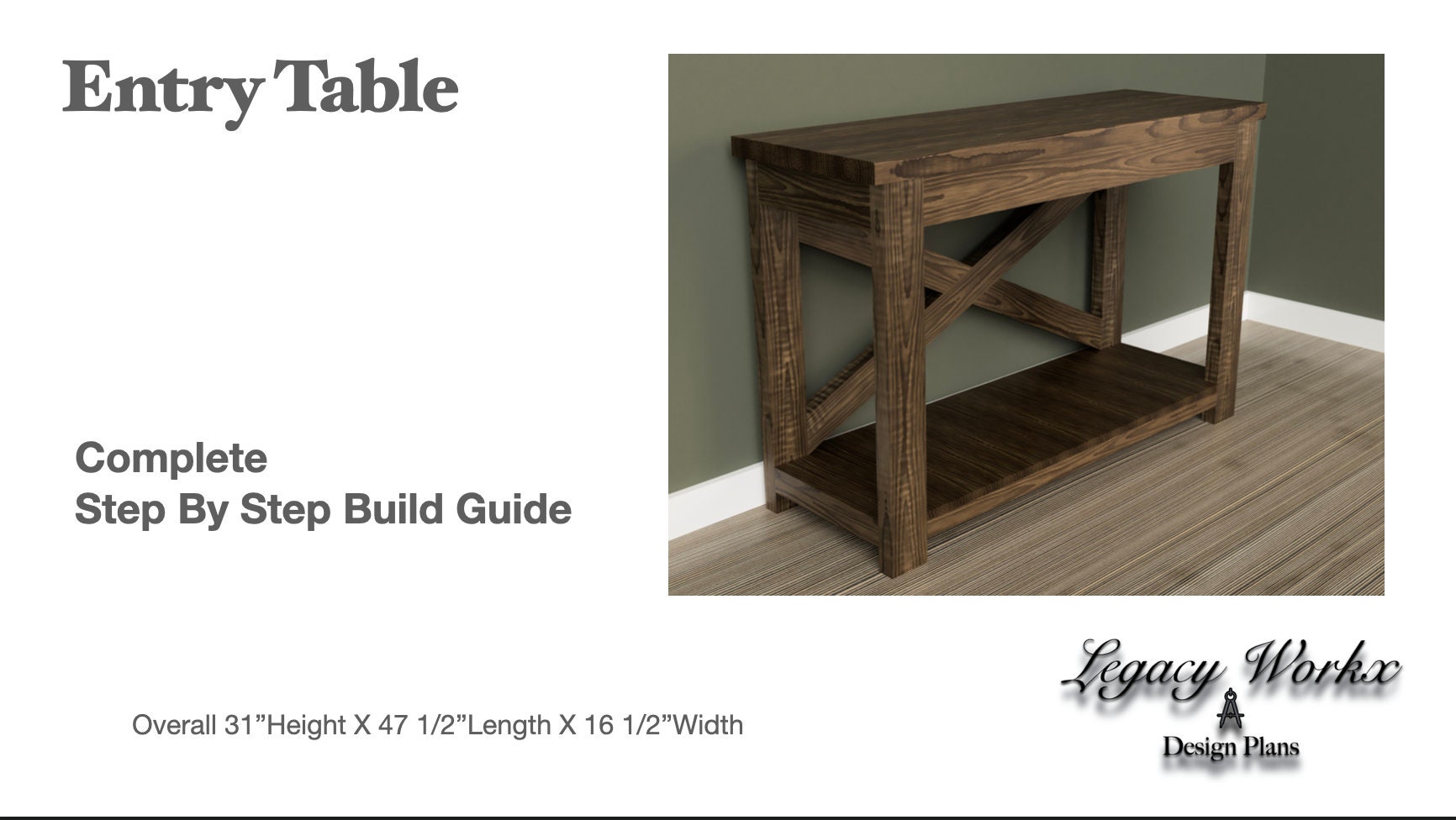 Entry Table Plans Etsy