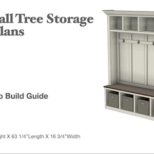 Large Hall Tree Storage Bench Plans image 7