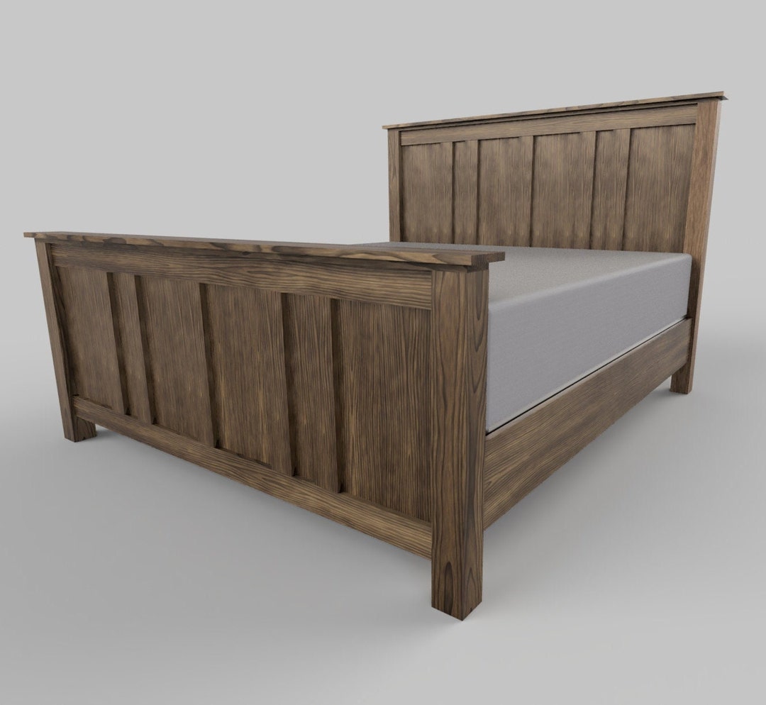 Modern Rustic King Bed Frame Plans Etsy