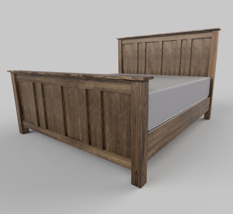 Modern Rustic King Bed Frame Plans Etsy