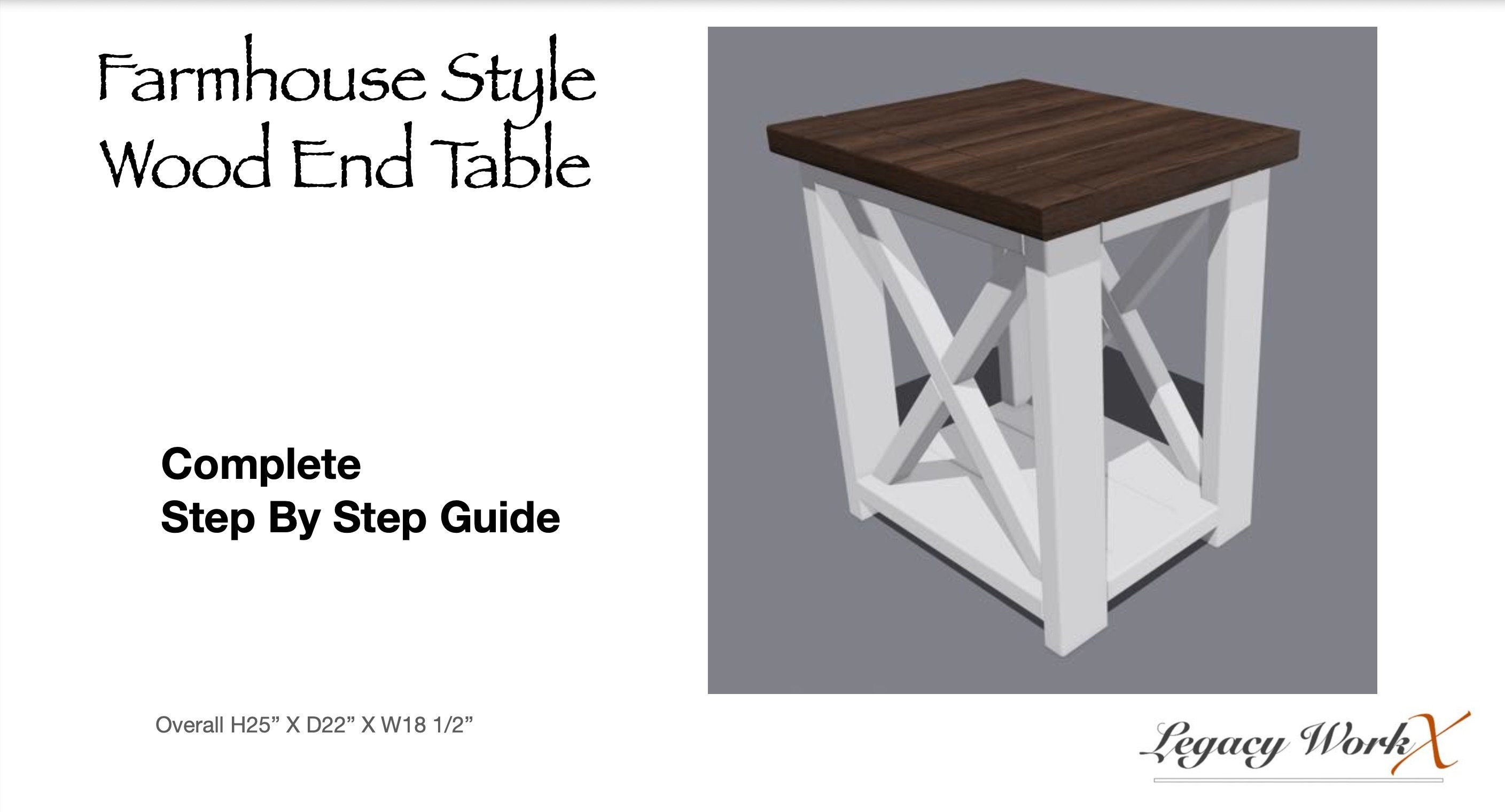 Farm Style End Table Plans Etsy