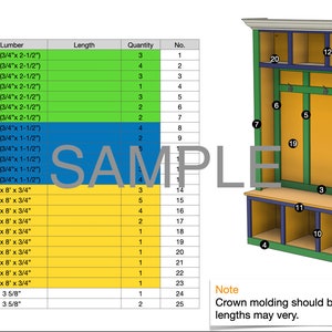 Large Hall Tree Storage Bench Plans image 8