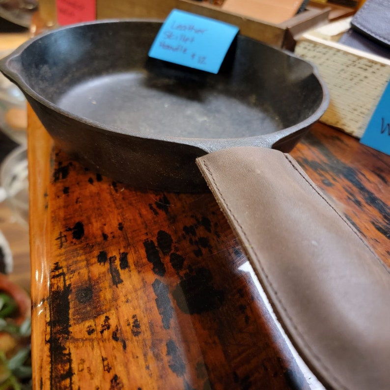 Leather Cast Iron Handle Covers Etsy