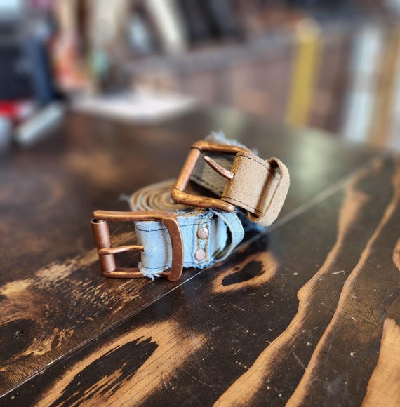 Handmade Jean belt Handmade Brown Leather Jeans Belt | VIDA VIDA | Wolf & Badger main image 2