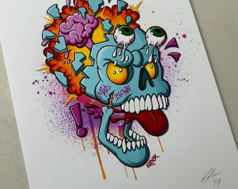 Mind Blown Limited Edition Signed Print A4