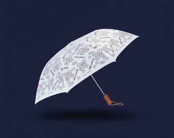 Mah Jongg Tiles Folding Umbrella: Gift for Mahjong Players