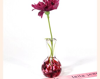 Mom's Little Vase by Henrietta Glass - small colorful hand-blown glass bud vase