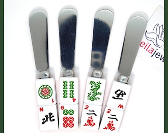 Mah Jongg Tile Cheese Spreaders, Hostess Gift, Set of 4