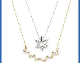 Convertible Star of David Butterfly Necklace: Gold Vermeil or Sterling Silver