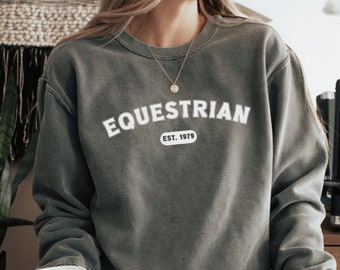 Personalized Comfort Colors Equestrian Sweatshirt: Horse Lover Gift