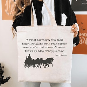 Henry James quote canvas bag, carriage driving tote, poetry gift, equestrian gift, reusable horse driving canvas bag, combined driving gift